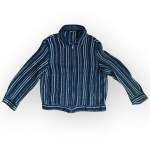 Zara Blue and White Striped Jacket